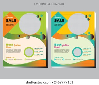 Create stunning fashion flyers with this pre-designed template. Easy to customize and perfect for promoting sales, events, and new collections.