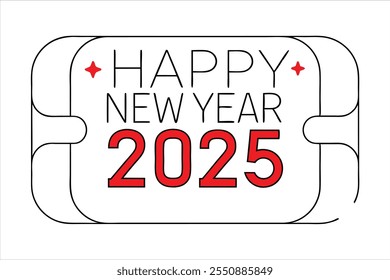 create stunning "happy new year 2025" title designs with this modern and customizable vector text. perfect for festive greeting cards, banners, and creative projects.