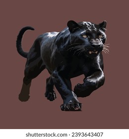 Create stunning image of a black panther runnin