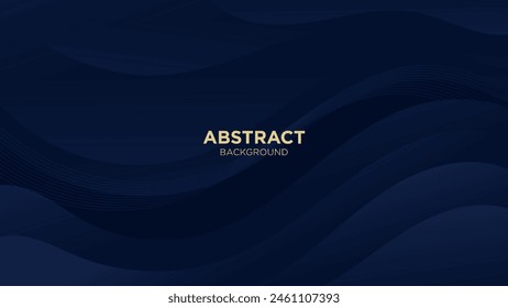 Create stunning visuals with the elegant dark blue abstract gradient wave background. Suitable for websites, social media, advertising, and presentations