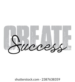 create success text on white background.