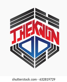 Create taekwondo logo. vector and illustration
