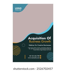 crie um modelo para um folheto de negócios e cartaz para uma conferência de webinar.