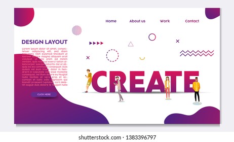 Create typographic Banner. Concept with keywords, letters and icons. Colored flat vector illustration on white background. Isolated
