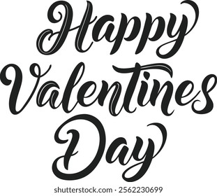 
create a typography calligraphy 3d look design this text" Happy Valentines Day" with materials and white background