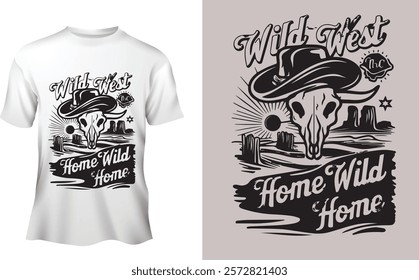 A create typography silhouette vector style design of this wild west home home