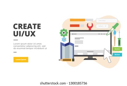 Create UI UX flat design banner illustration concept for digital marketing and business promotion