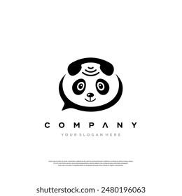 Create a unique brand identity with this panda bear logo design template Design