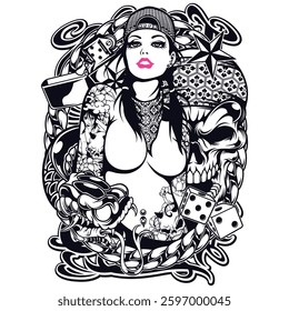 create unique custom vintage illustration 