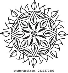 Criar linha usada de mandala de design exclusivo para o ilustrador