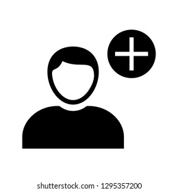 Create user Glyph Black Icon