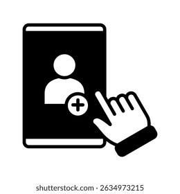 Criar glifo de usuário, mini ícone de ilustração. use para conceito moderno, impressão, interface do usuário, kit UX, desenvolvimento de web e aplicativo. Vetor relacionado com gestão de contas, comércio eletrônico, banca e finanças.