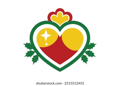 create a vector Christmas icon of a heartshape
