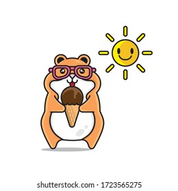 create vector designs for cute hamster summer with a few details
