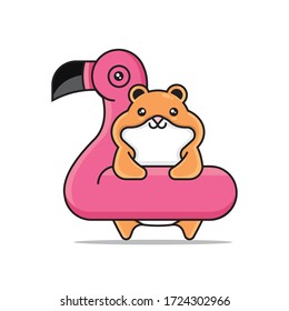 create vector designs for cute hamster swimming with a few details