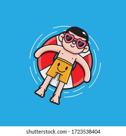 create vector designs for cute swimming  with a few details