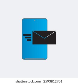 Create a vector icon illustration representing sending an email. The icon should have a modern and minimalist design, featuring key elements such as an envelope