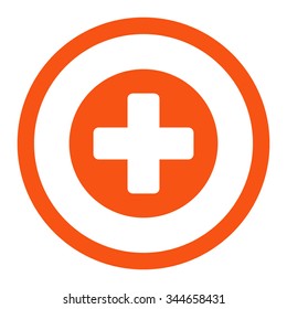Create vector icon. Style is flat rounded symbol, orange color, rounded angles, white background.