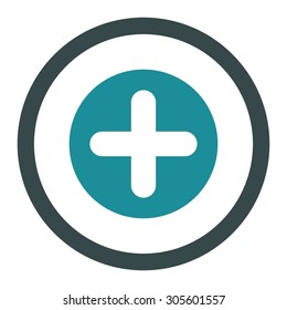 Create vector icon. This rounded flat symbol is drawn with soft blue colors on a white background.