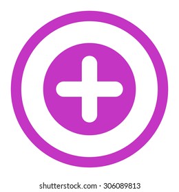 Create vector icon. This rounded flat symbol is drawn with violet color on a white background.