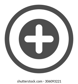 Create vector icon. This rounded flat symbol is drawn with gray color on a white background.