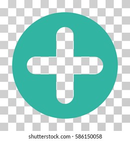 Create vector pictograph. Illustration style is flat iconic cyan symbol on a transparent background.
