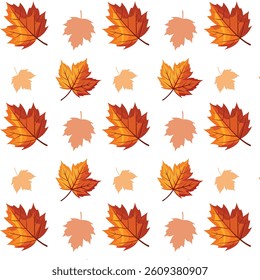Create a vector seamless pattern featuring golden maple leaves, capturing the essence of autumn for seasonal designs