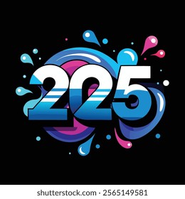 Create a vibrant 2025 Illustration 