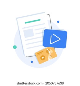 Create video content and make money,Flat design vlog concept,flat design icon vector illustration