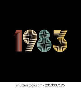 Create a Vintage AthleticText Effect number 1983 type, typography, poster, and font image inspiration on Design inspiration T-shirt Design