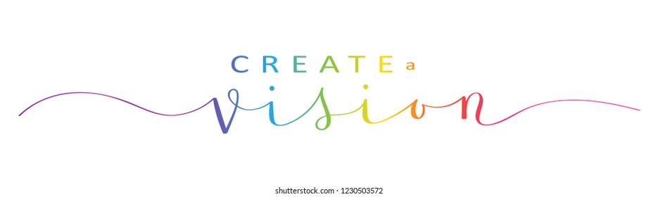 CREATE A VISION brush calligraphy banner 