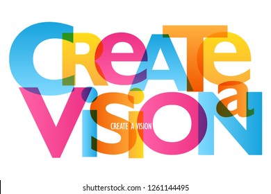 CREATE A VISION colorful typography banner 