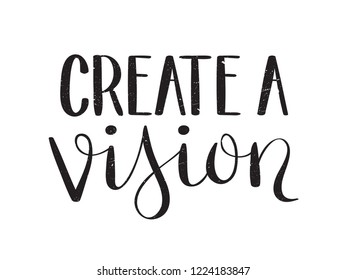 CREATE A VISION hand lettering banner
