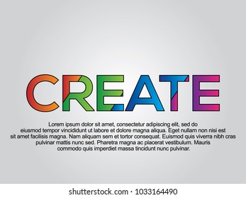  Create word creative design Concept . Modern Vector Illustration concept of word Create