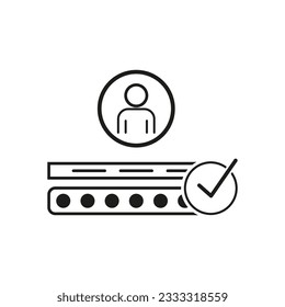 Create your account icon. User registration form. Login and password. Vector illustration. stock image.