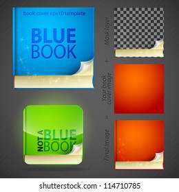 Create your book cover icon emblem design set, editable eps10 vector