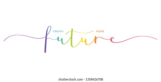 CREATE YOUR FUTURE brush calligraphy banner