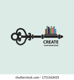 Create your knowledge concept. key & color book. Vector illustration