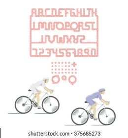 CREA TU CARTA. ALFABETO Y NÚMEROS BICICLETA