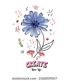 Create your life typography slogan vector illustration for t-shirt and other uses