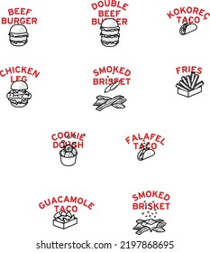Cree su menú con la serie de ilustraciones de la estación de hamburguesas.