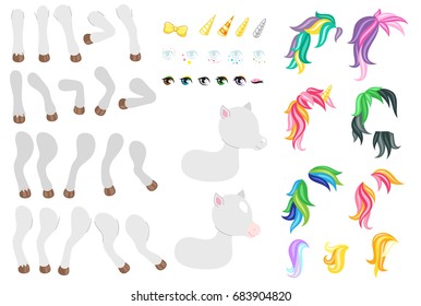 Create your own cute little pony. Different types of mane, tails, eyes and other elements.