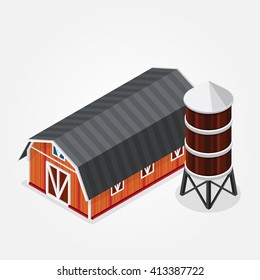 Create your own farm. isometric design elements set. Vector illustration