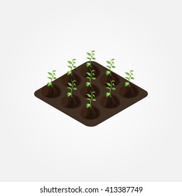 Create your own farm. isometric design elements set. Vector illustration