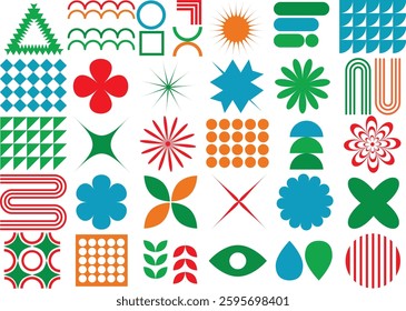 
Create your own geometric patterns, set of elements. change colors and sizes. 30 unique geometric figures.