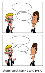 Create your own humor comic, Conversation between two man Cartoon Vector