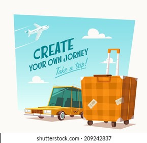 Create your own journey. Vector illustration.