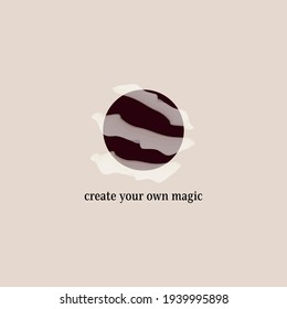 create your own magic concept quote card, abstract, planet