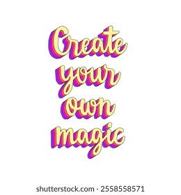 Create your own magic hand lettering with rainbow patterns.