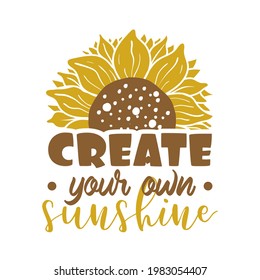 Create your own sunshine quote lettering illustration